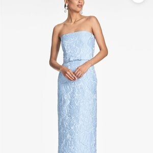 Sachin + Babi Strapless Pale Blue Gown w/ custom matching evening bag.